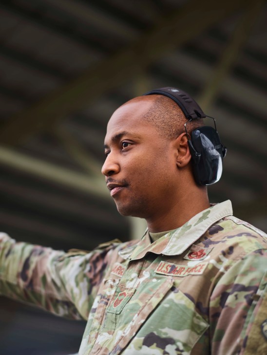 American airman on the flight line