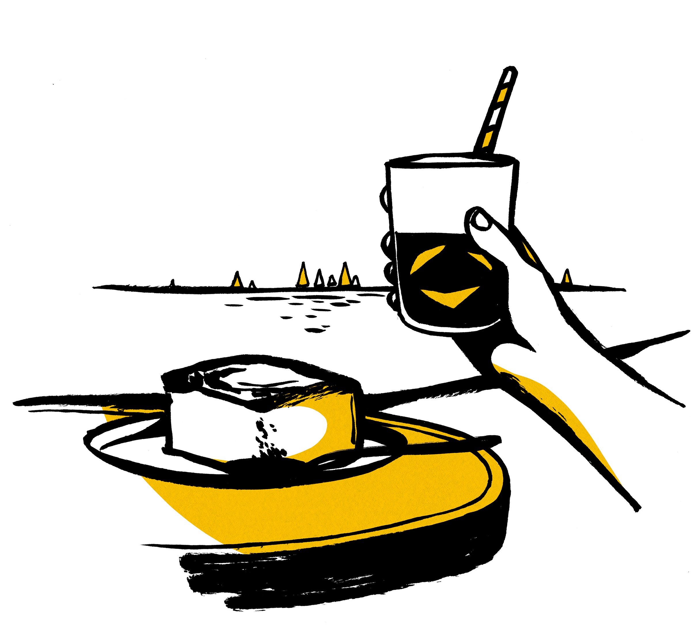 espresso freddo in athens illustration
