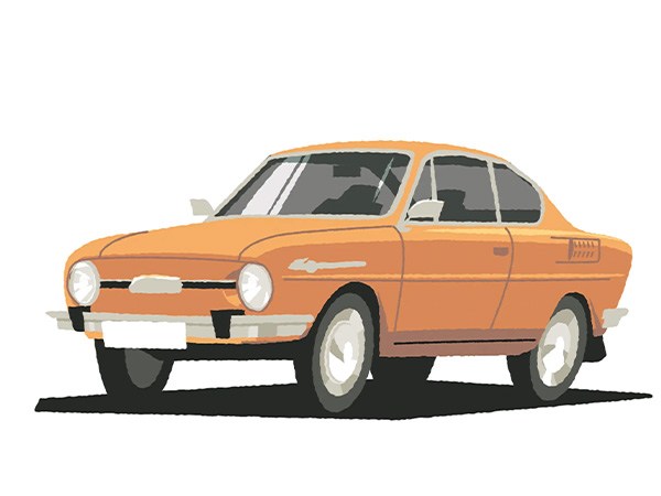 An illustration of 110r Skoda car.