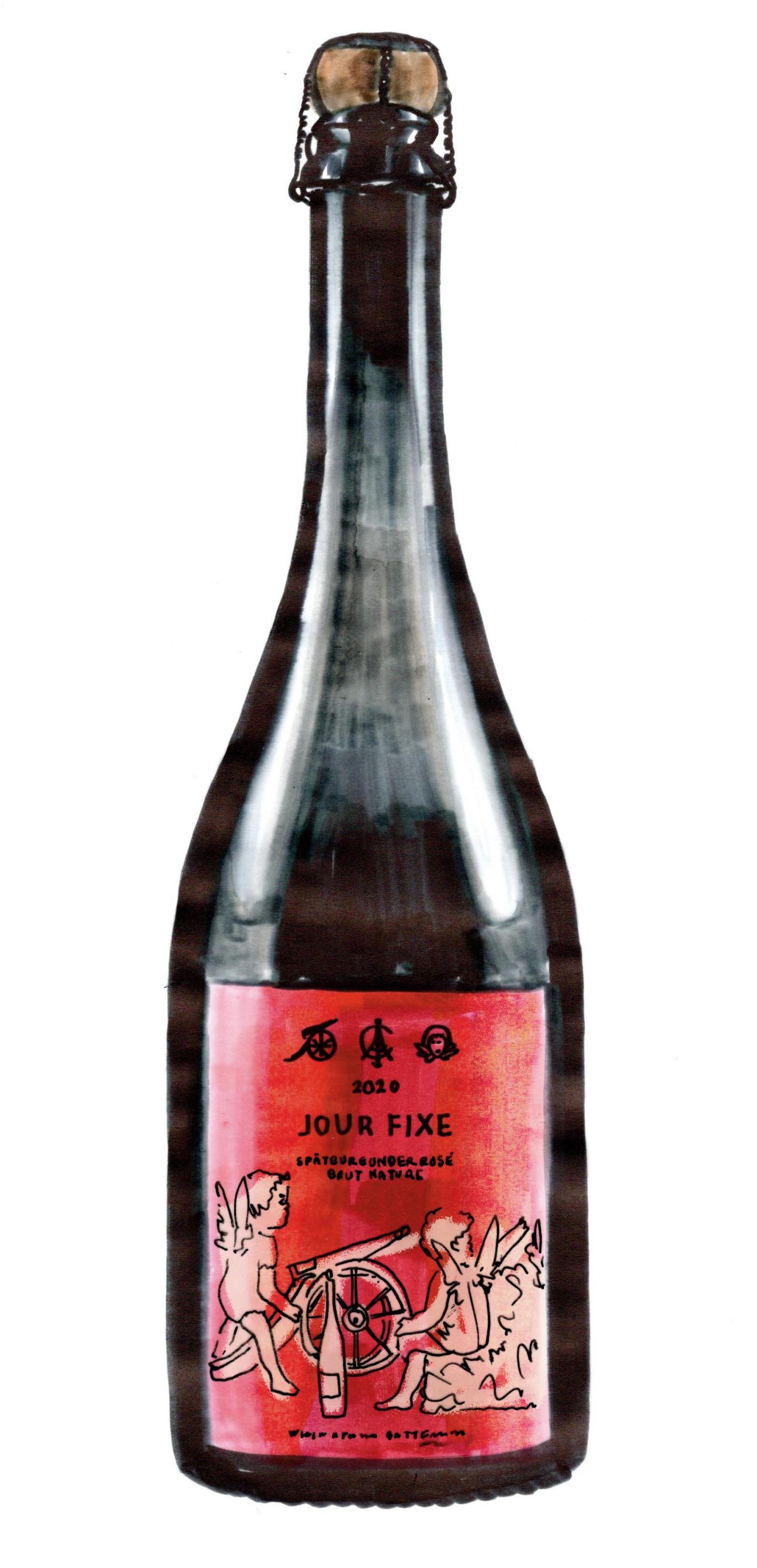 Spätburgunder Jour Fixe Rosé Sekt, Brut Nature, Immich-Batterieberg, Mosel wine