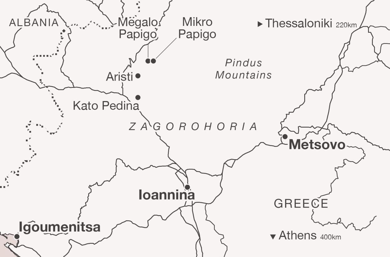 A map of the Zagorohoria region