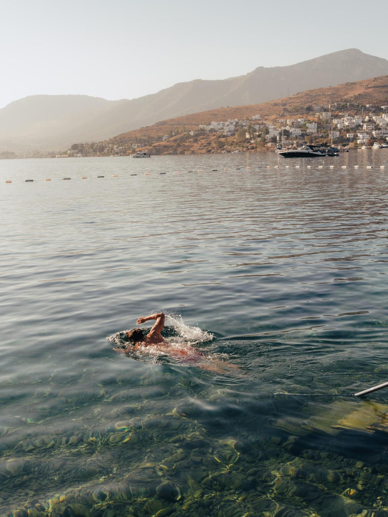 Swimming in the private bay