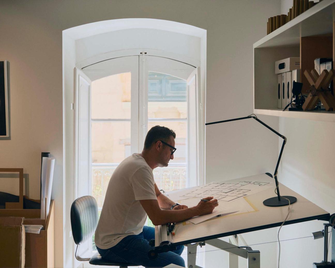 Study space in Casa Bottega, Valletta
