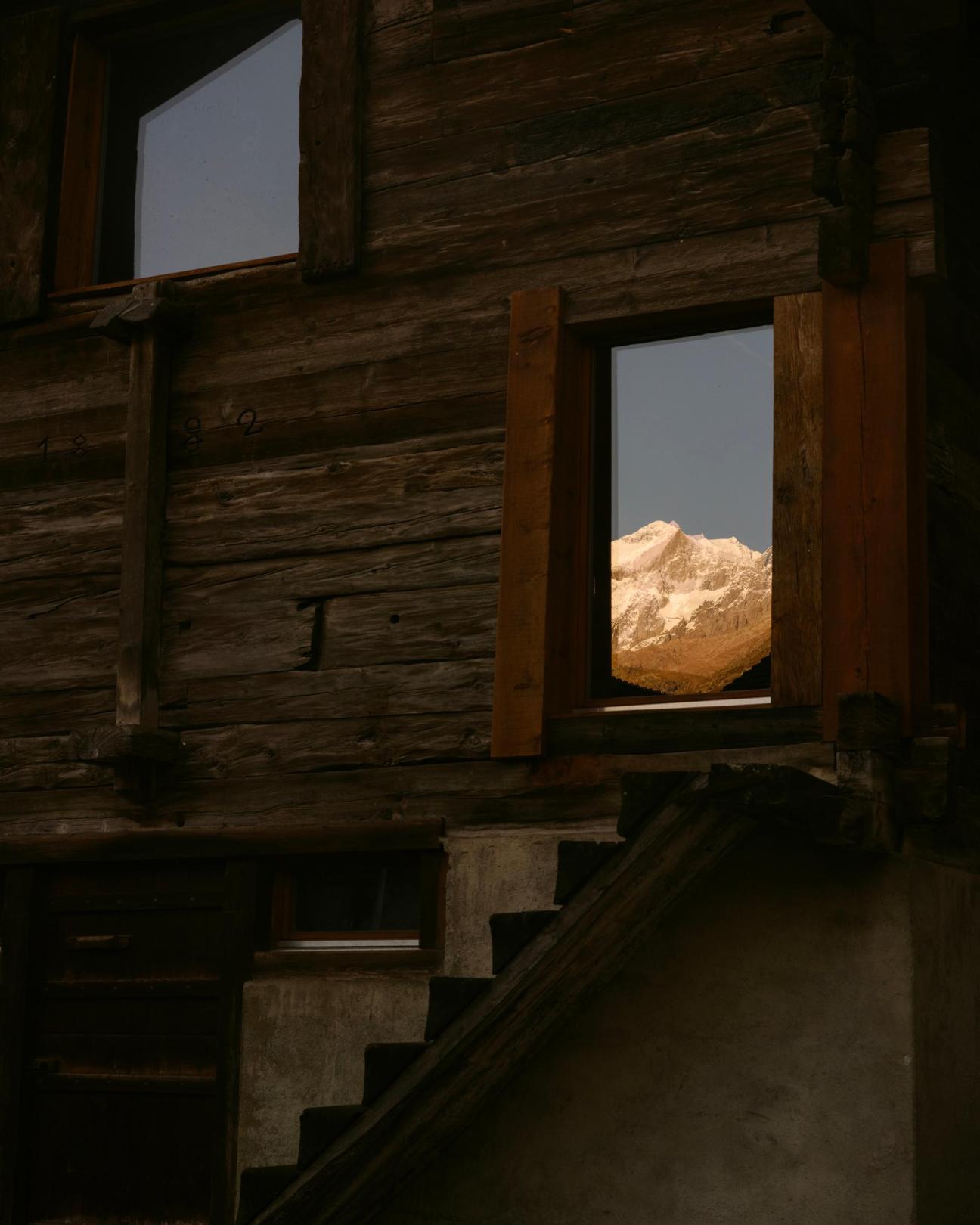 window on a wooden house