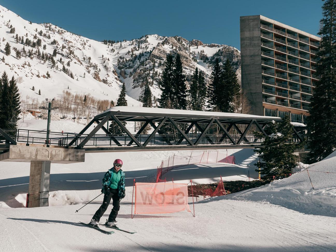 Skier in avalanche training