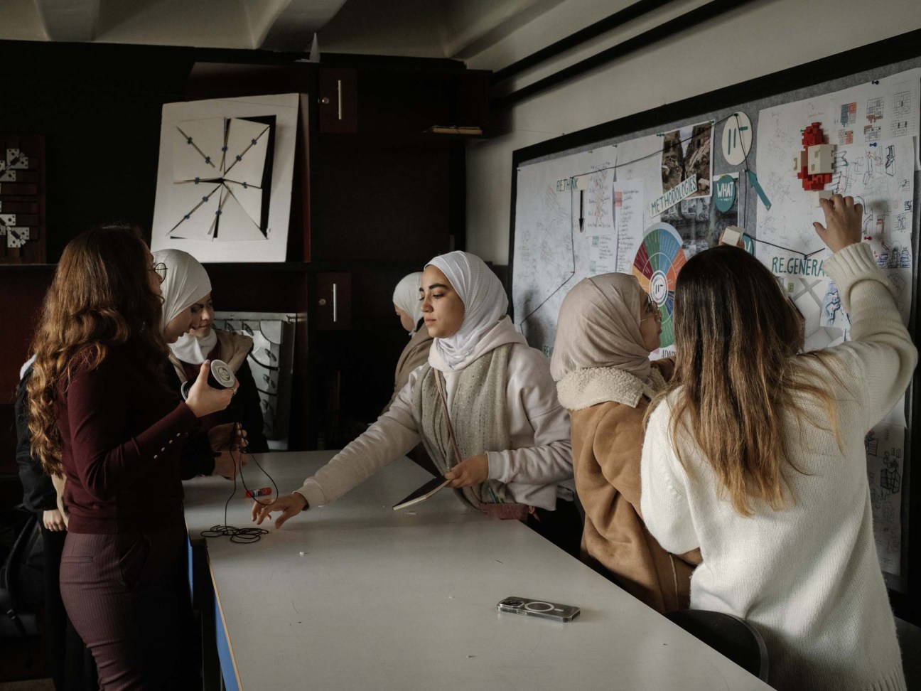 Syria, Damascus, 2025. Students work in a class at architecture faculty in Damascus University.
