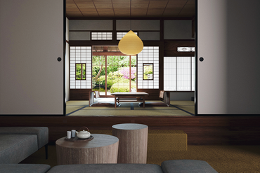 The lounge inside the Yasage residence.