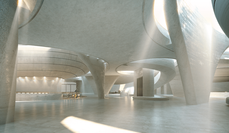A rendering of the Zayed National Museum’s interiors.