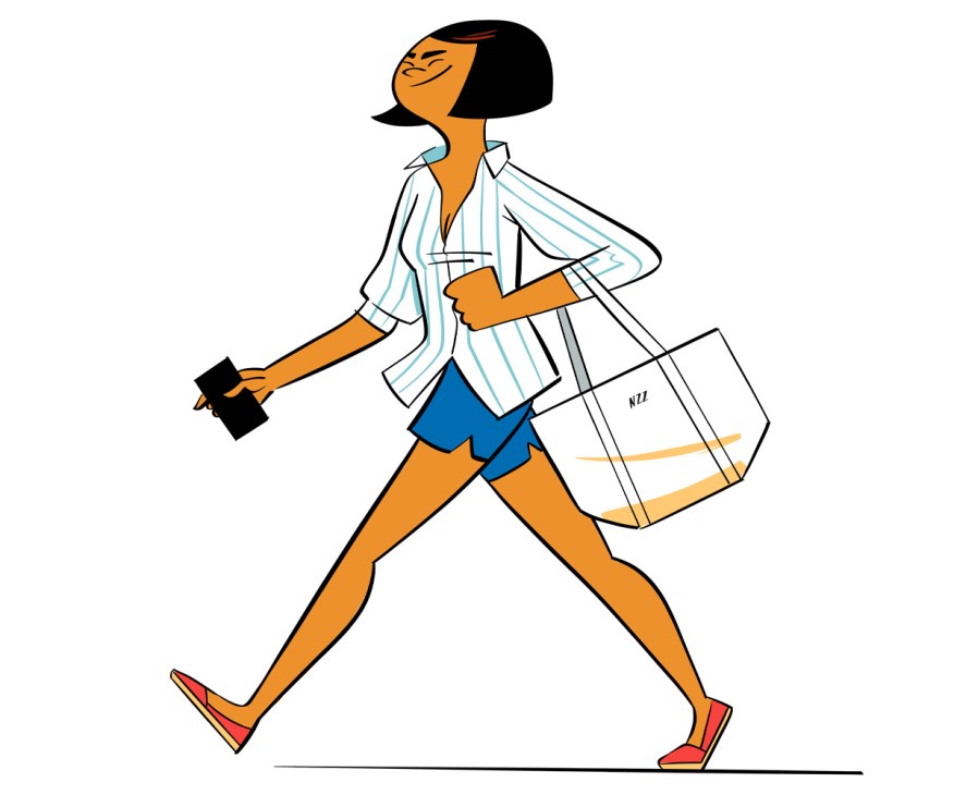 An illustration of a person walking