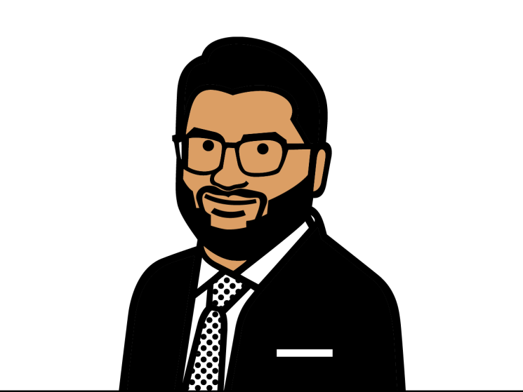 Illustrated headshot of Inzy Rashid