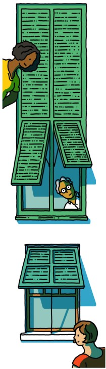 Illustration of window shutters