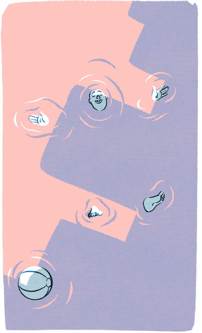 Swimmable cities illustration of person swiming