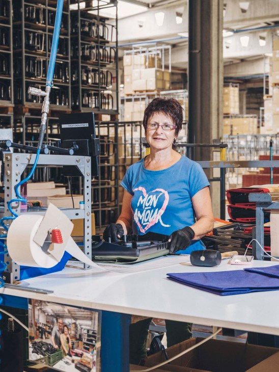 A worker at the Rolser manufacturing hub
