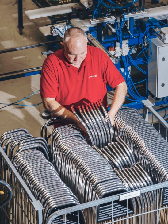 A worker on the Rolser production line