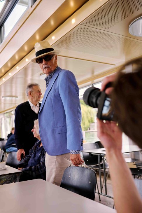 A gentleman being shot by a Sigma BF camera