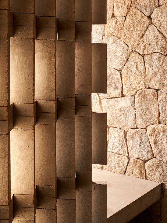 Close-up of a screen that helps to keep the house naturally cool