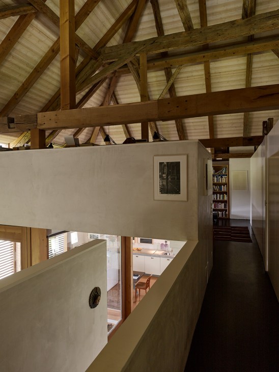 Exposed roof beams