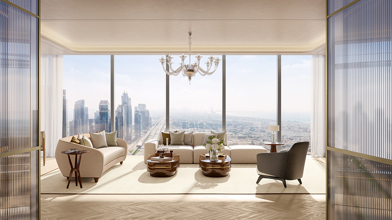 Living room, Mr. C Residences