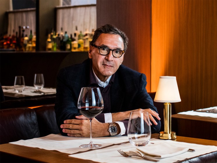Gero Fasano sits inside one of his restuarants