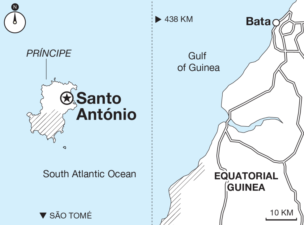 Illustrated map of Principe's location