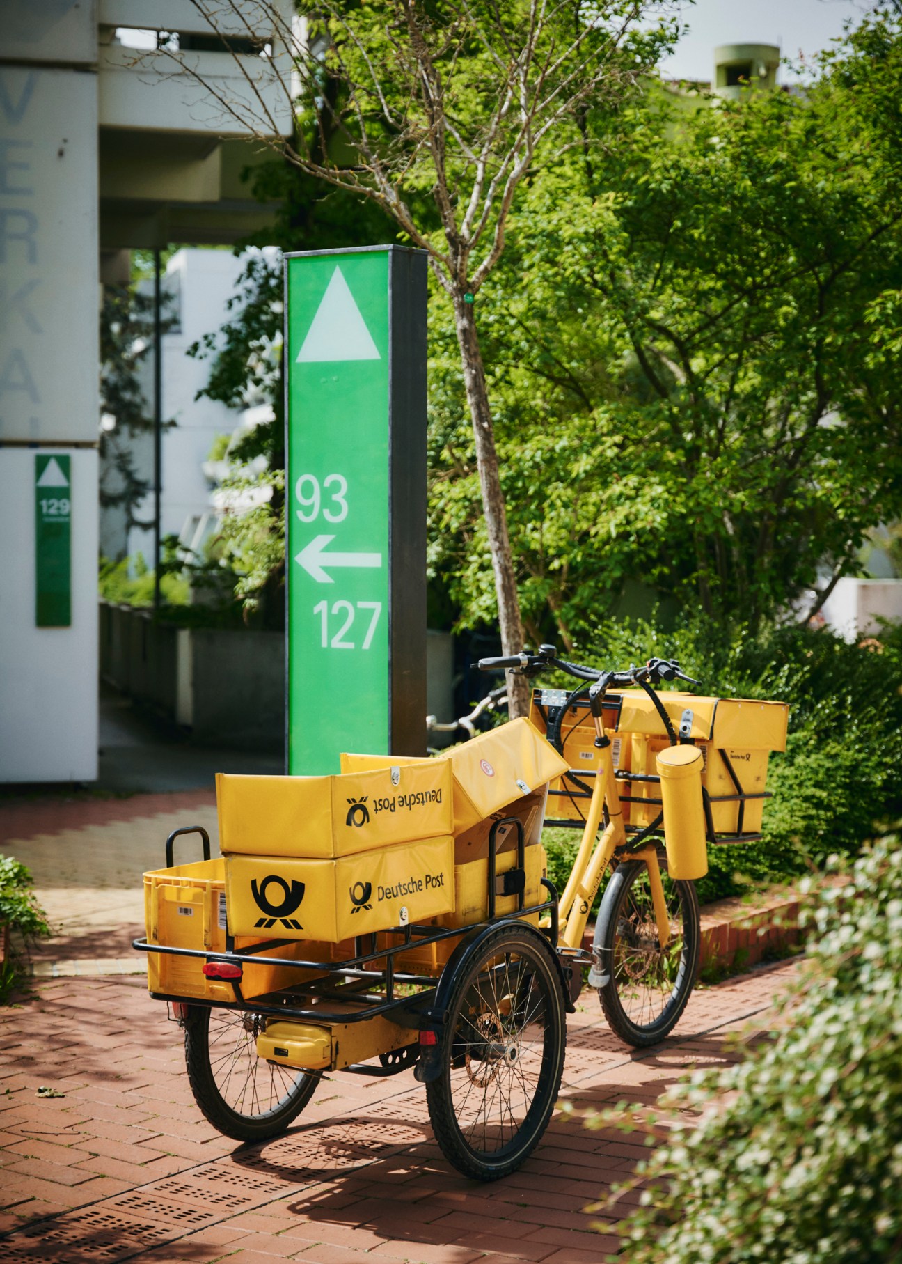 Colorful wayfinding signage in Olympiapark