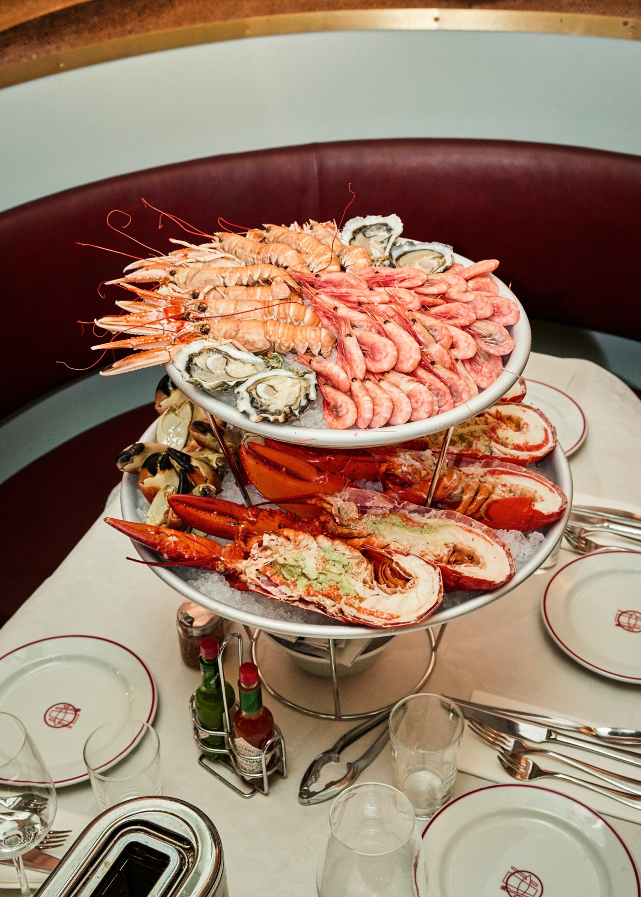 Close-up of seafood platter