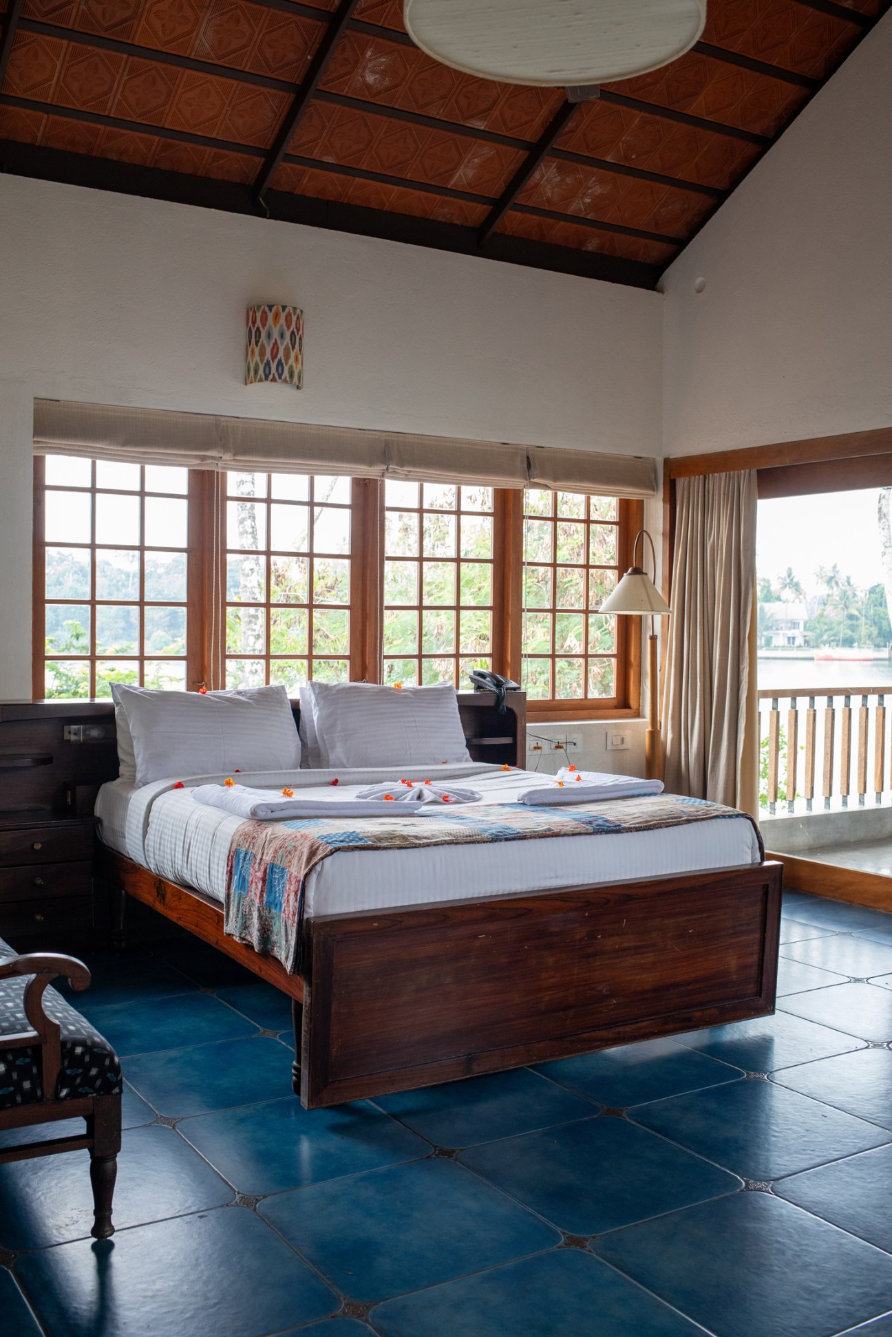 One of two rooms with a river panorama