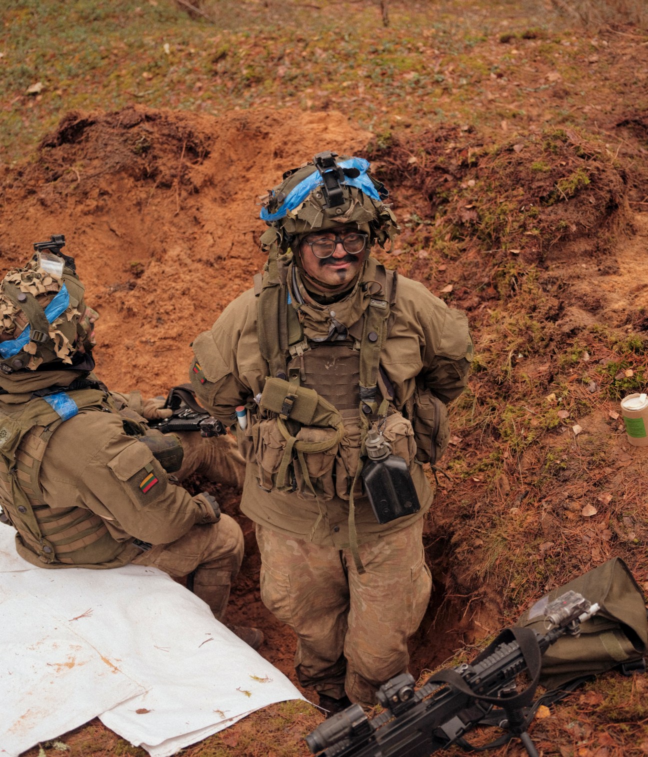 Lithuanian army vehicles during training exercise