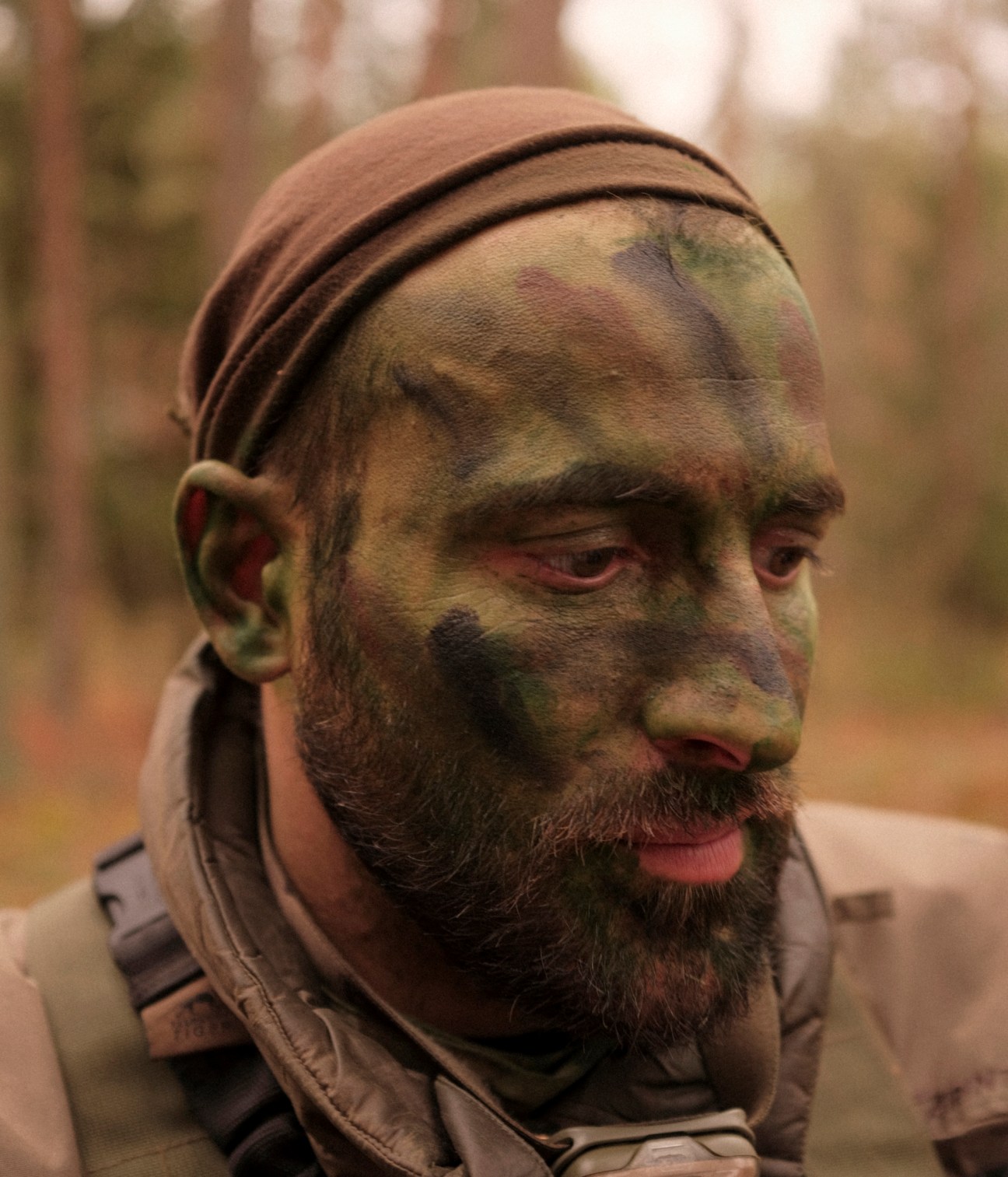 Lithuanian conscript in training exercise