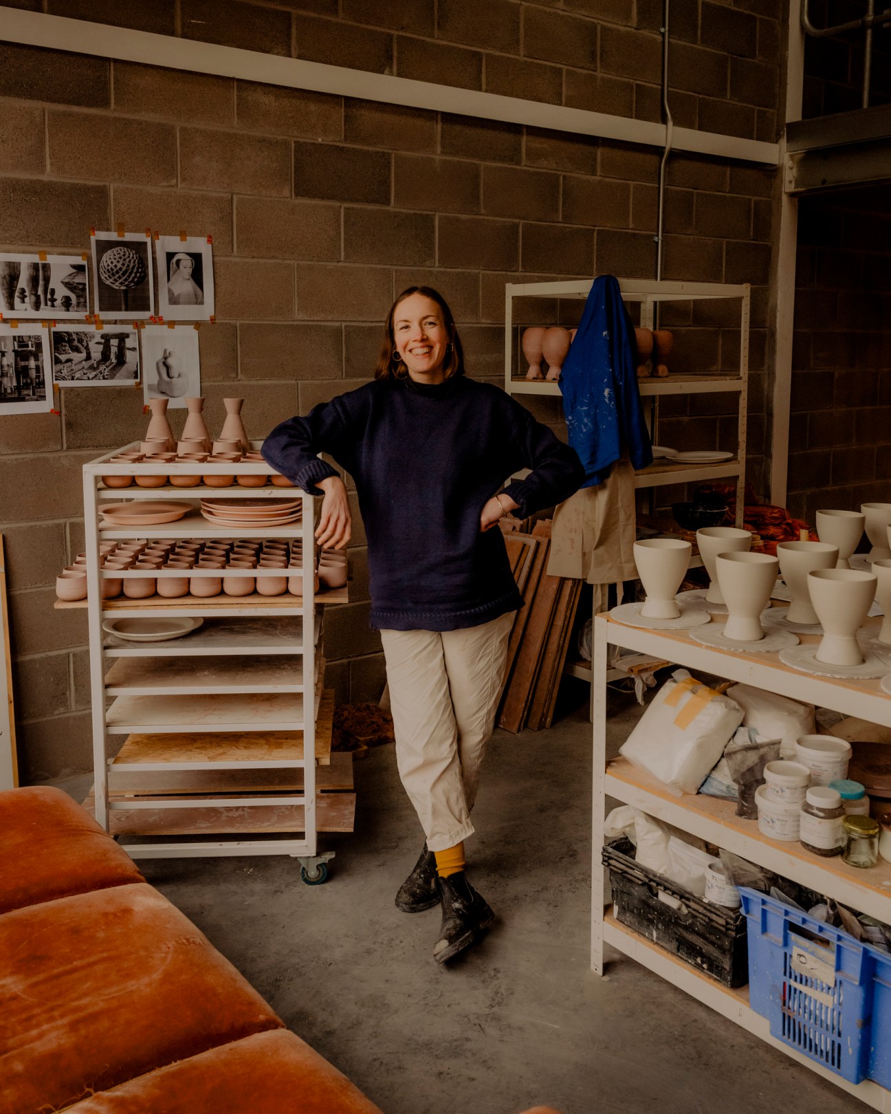 Cara Guthrie in her ceramics workshop