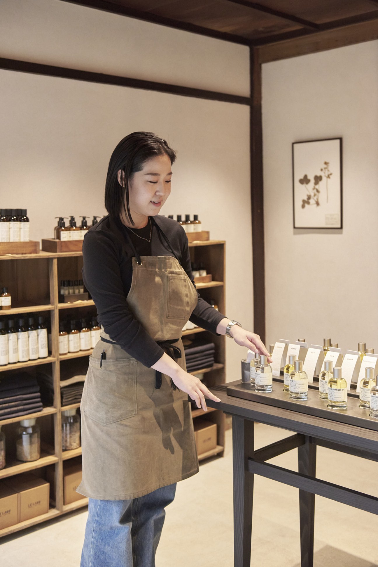 Interior display at Le Labo Kyoto