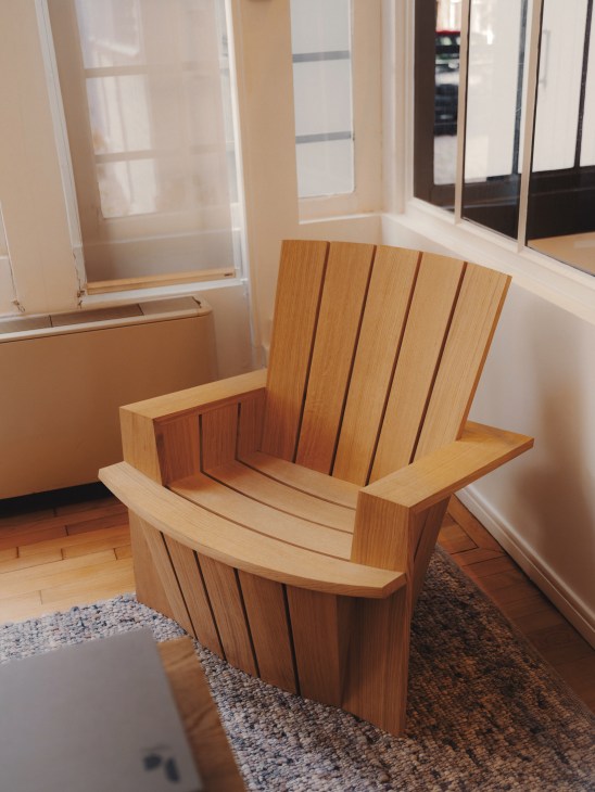 Detail of furniture in Delcourt's showroom