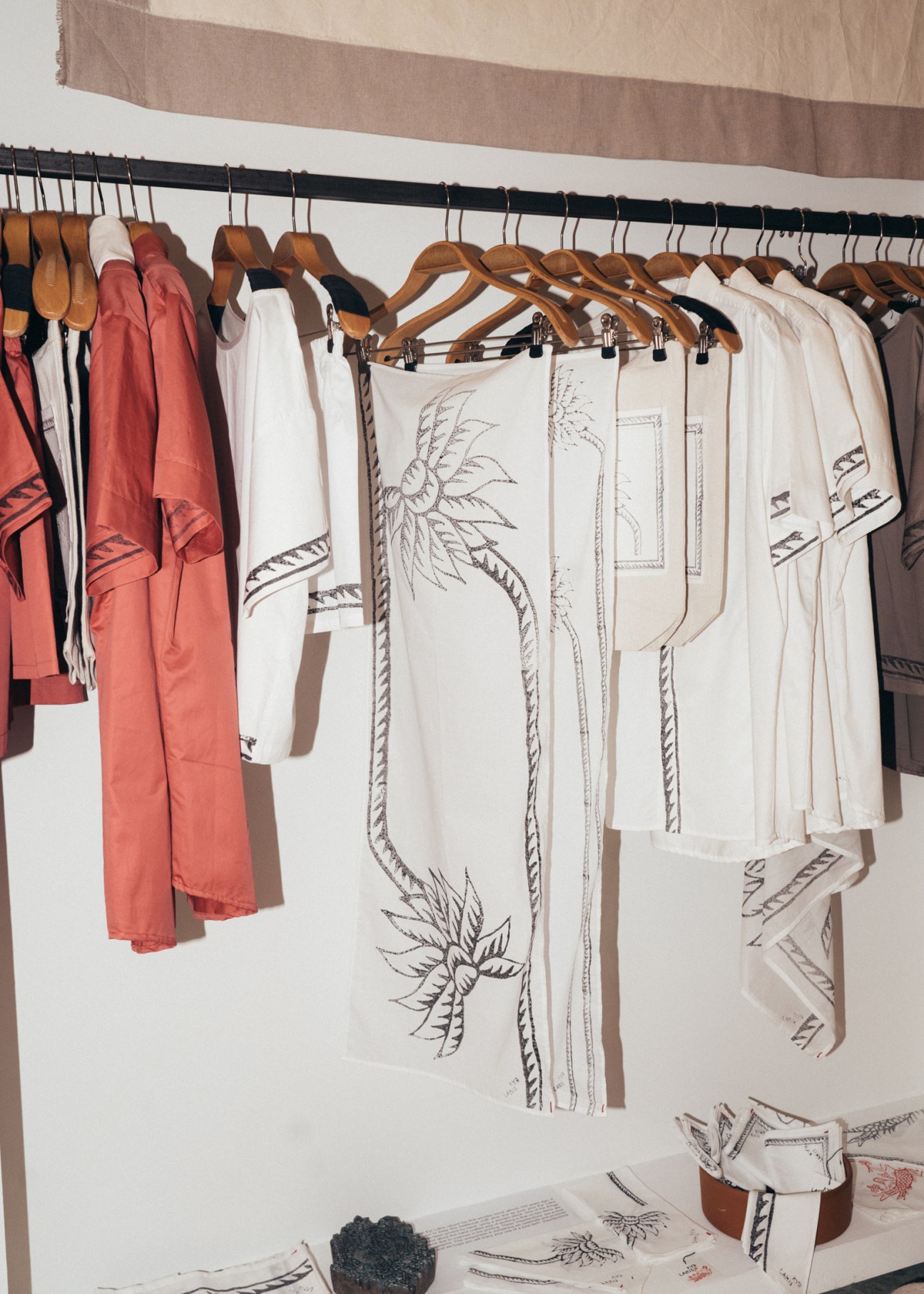 Clothes featuring traditional Greek block printing