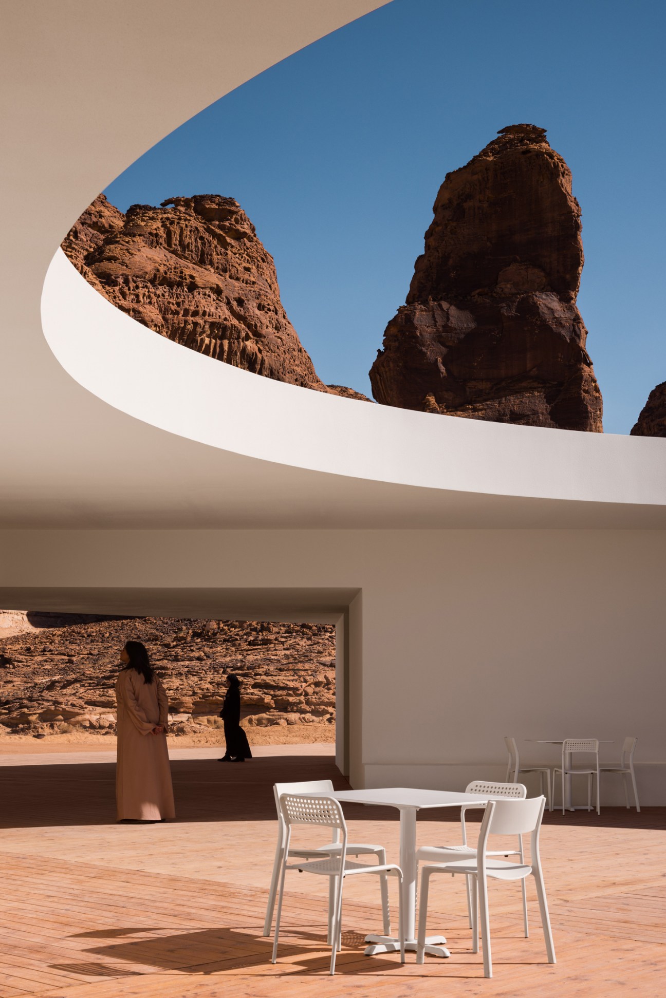 Interior courtyard at Desert X Alula visitor centre
