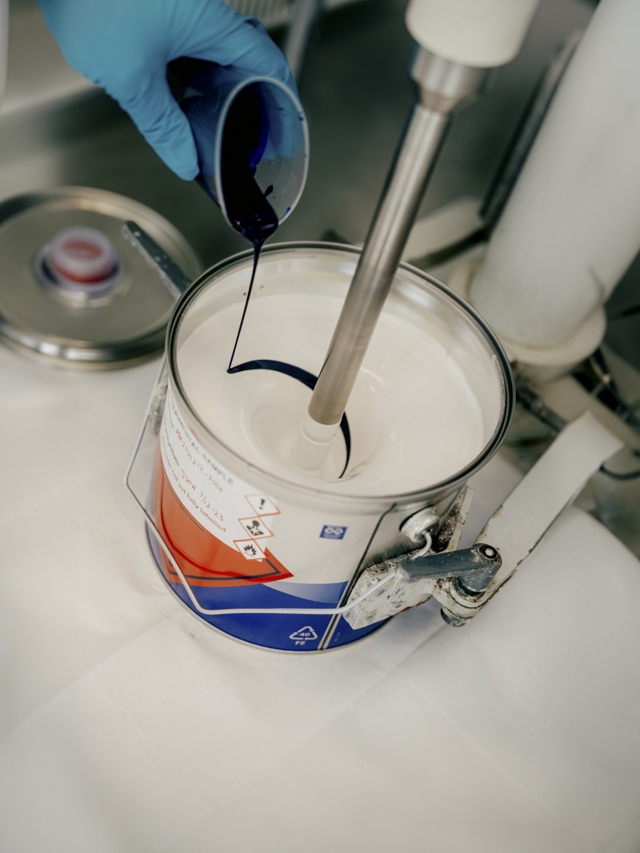 Marine paint being mixed in Hempel’s lab