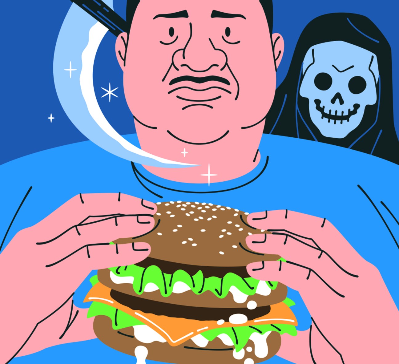 illustration of junk food impact