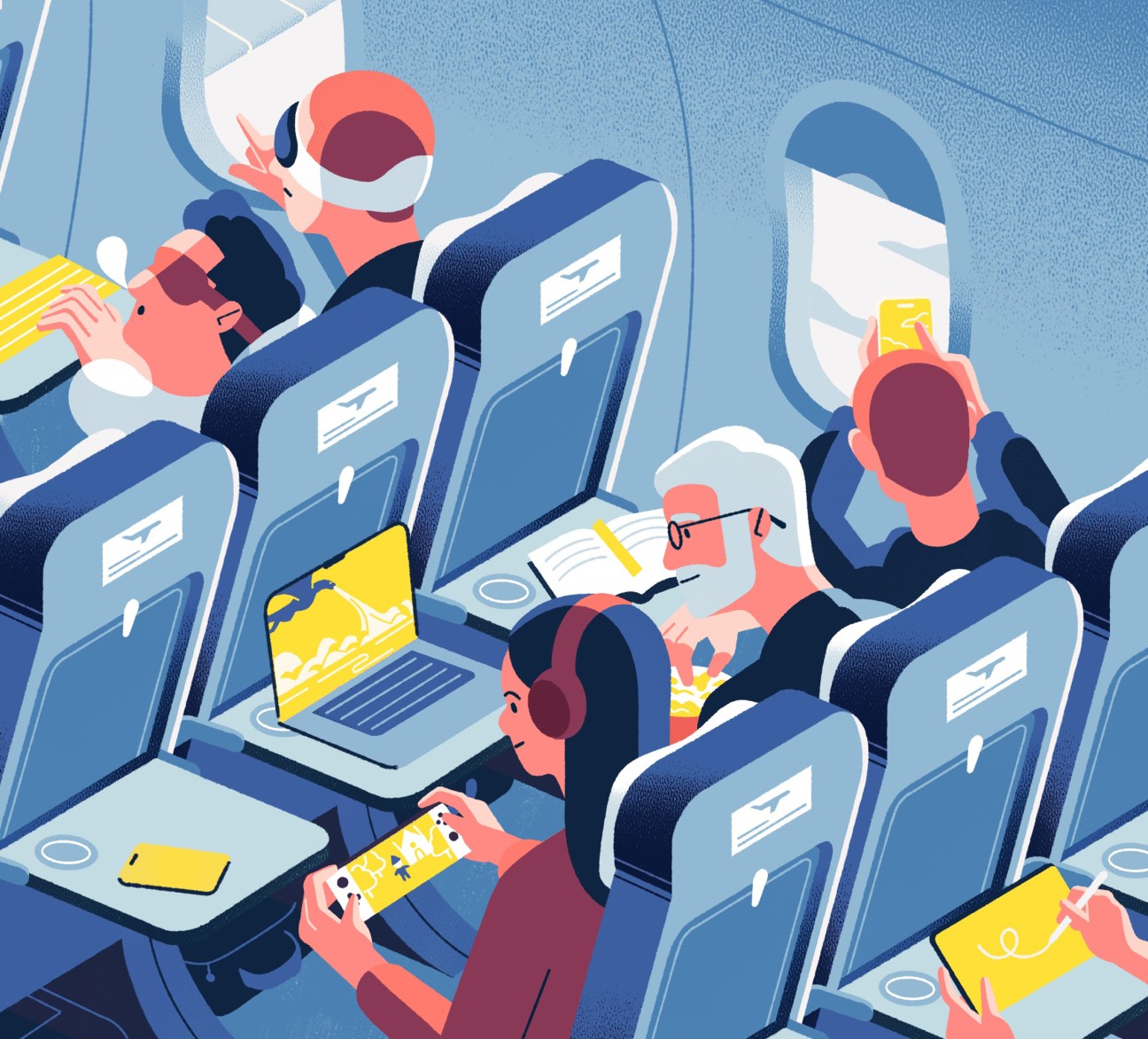 illustration of plane passengers