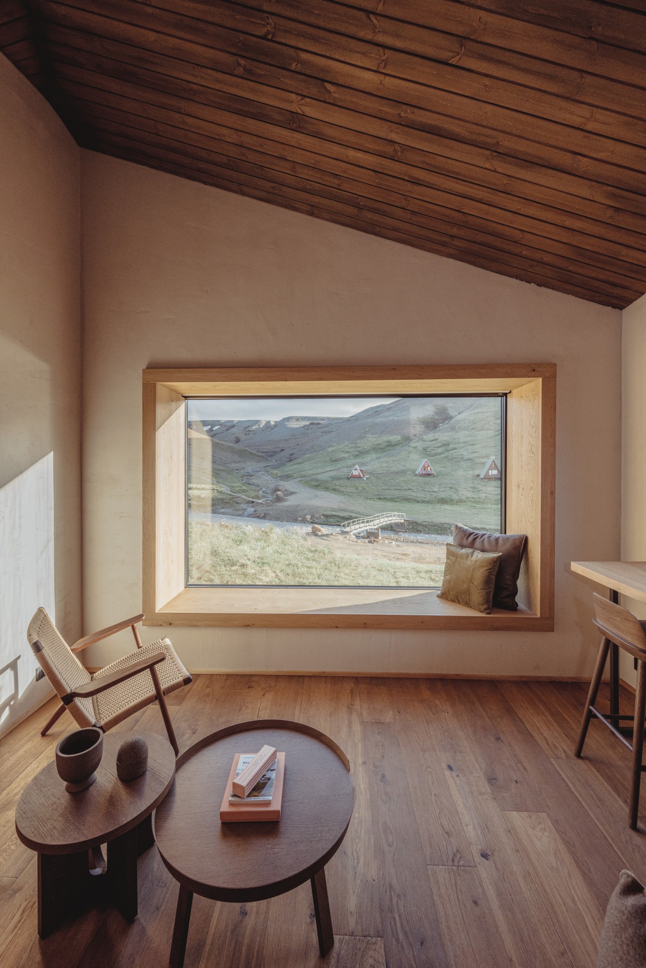 tranquil view of Icelandic scenery from a house