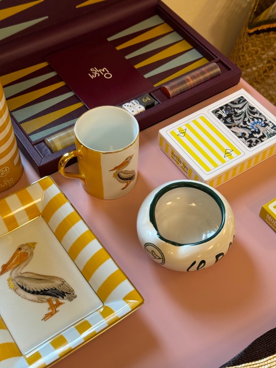 Display of products at Il Pellicano boutique