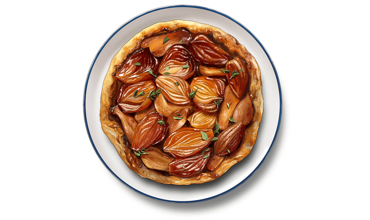 Shallot and porcini tarte Tatin