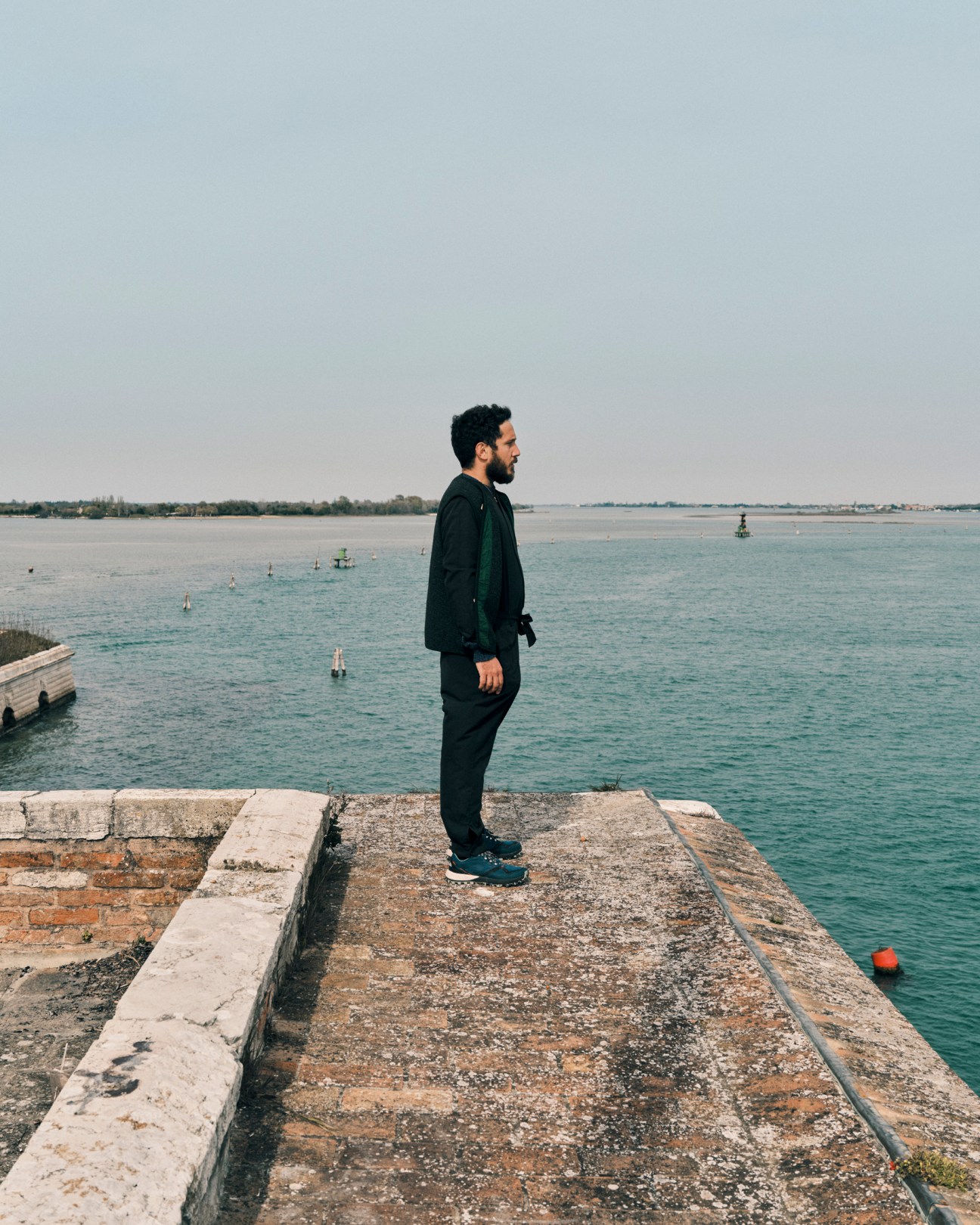 A peaceful waterfront view looking toward central Venice