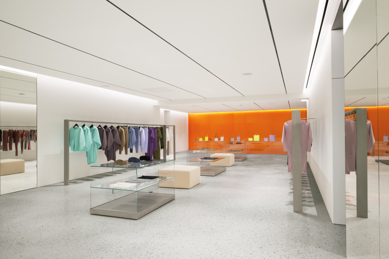 Second-floor interior of the Issey Miyake store