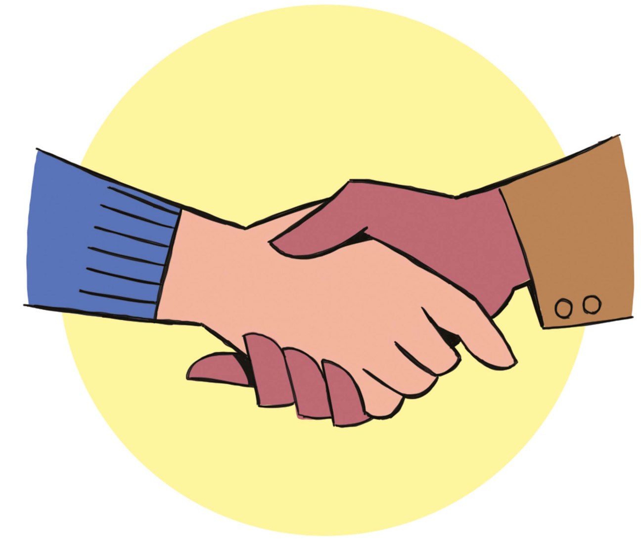 Keep an open mind, picture of shaking hands