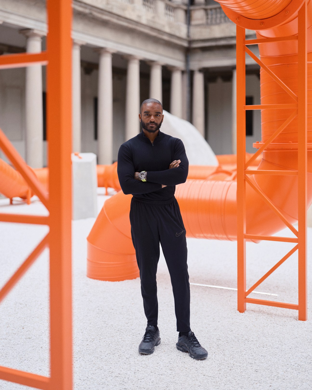 Samuel Ross design installation with aqueduct motifs