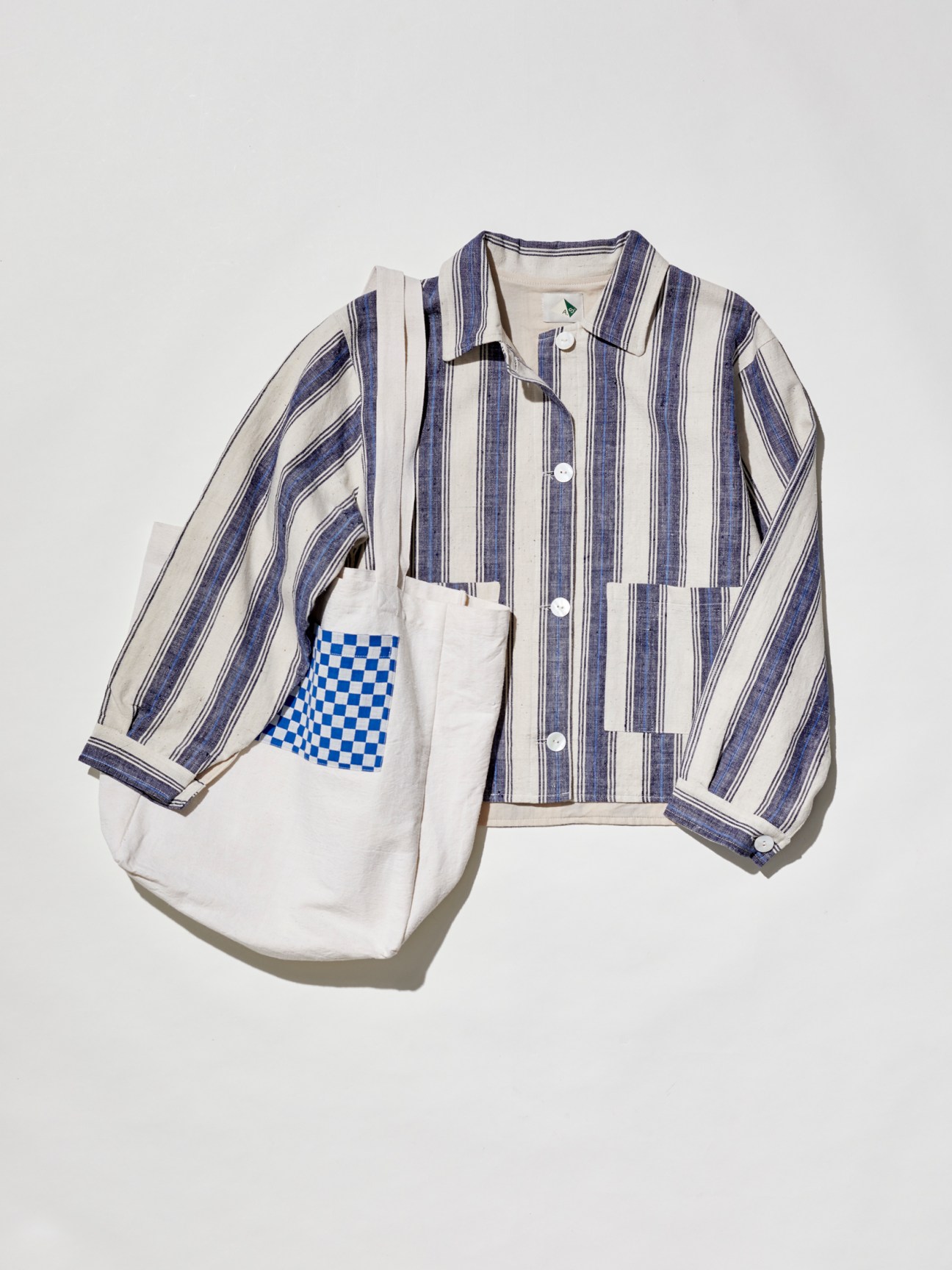 a navy knit cardigan