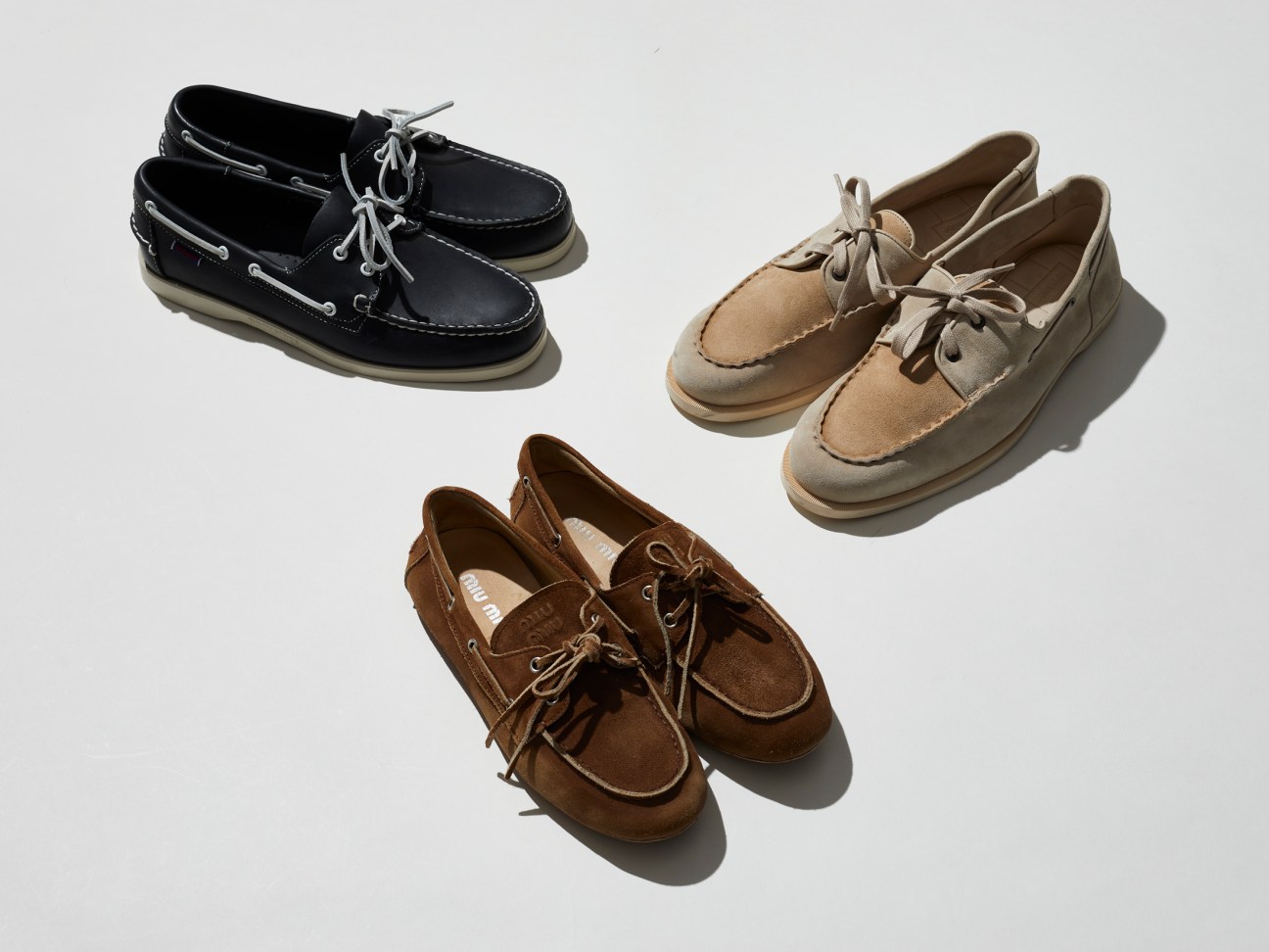 Summer boat shoes from Miu Miu and John Lobb