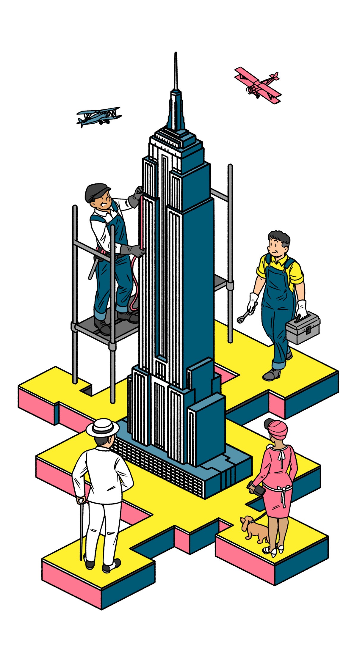 Workers at the Empire State Building construction site