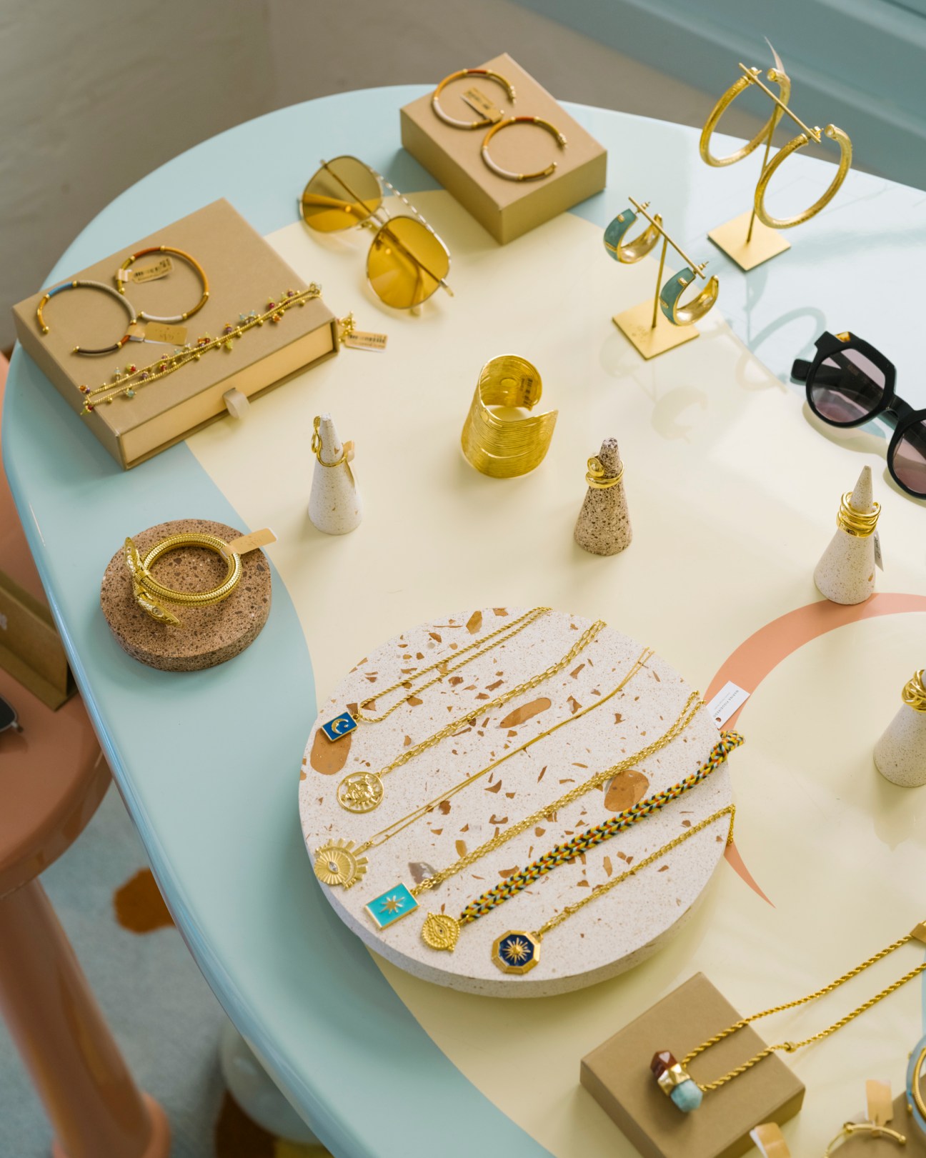 Jewelry display at Montesol boutique