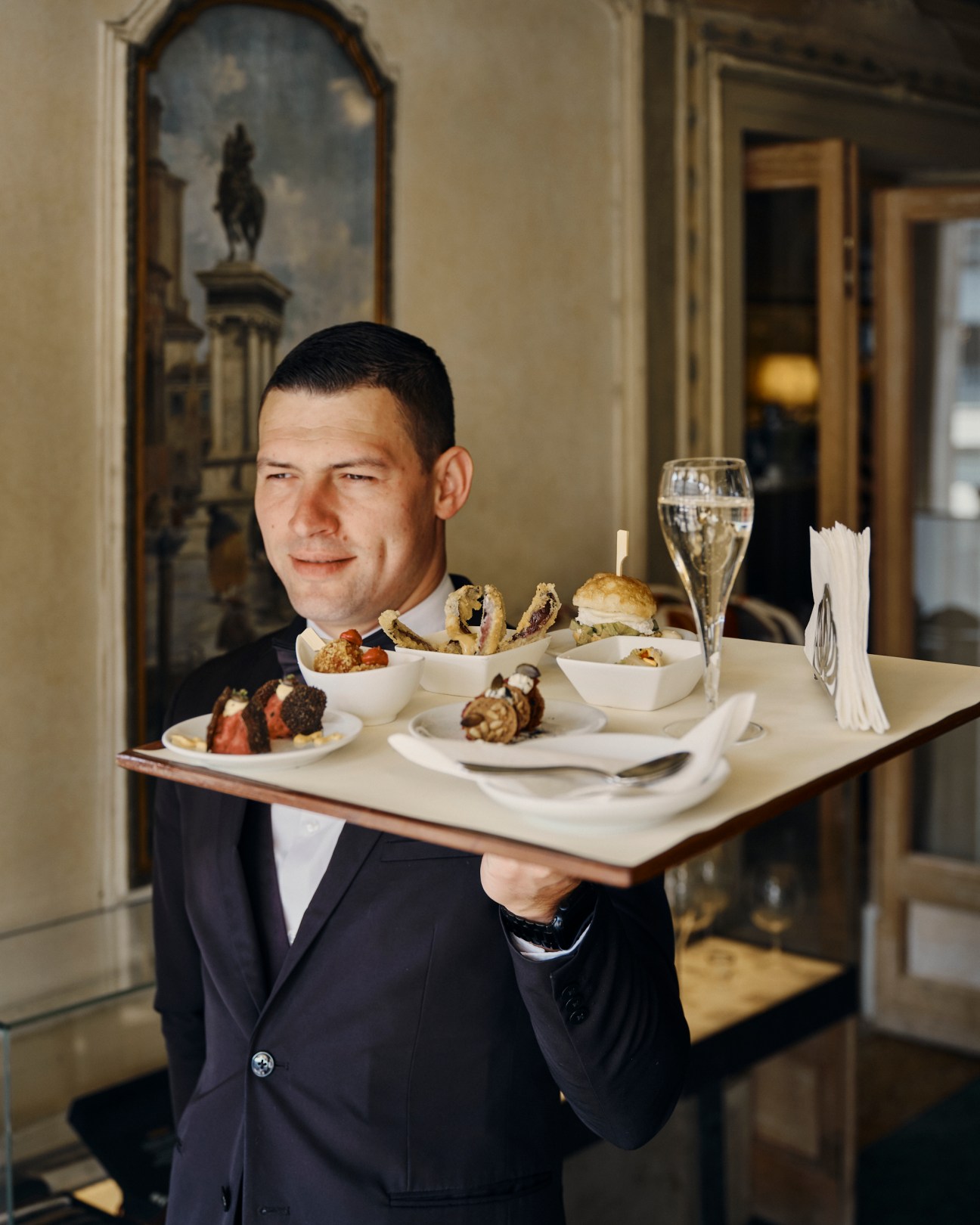Restaurant staff waiting for delivery