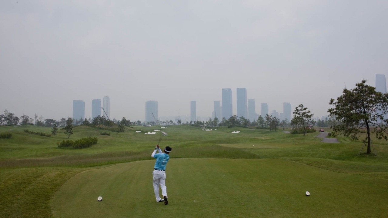 man playing golf